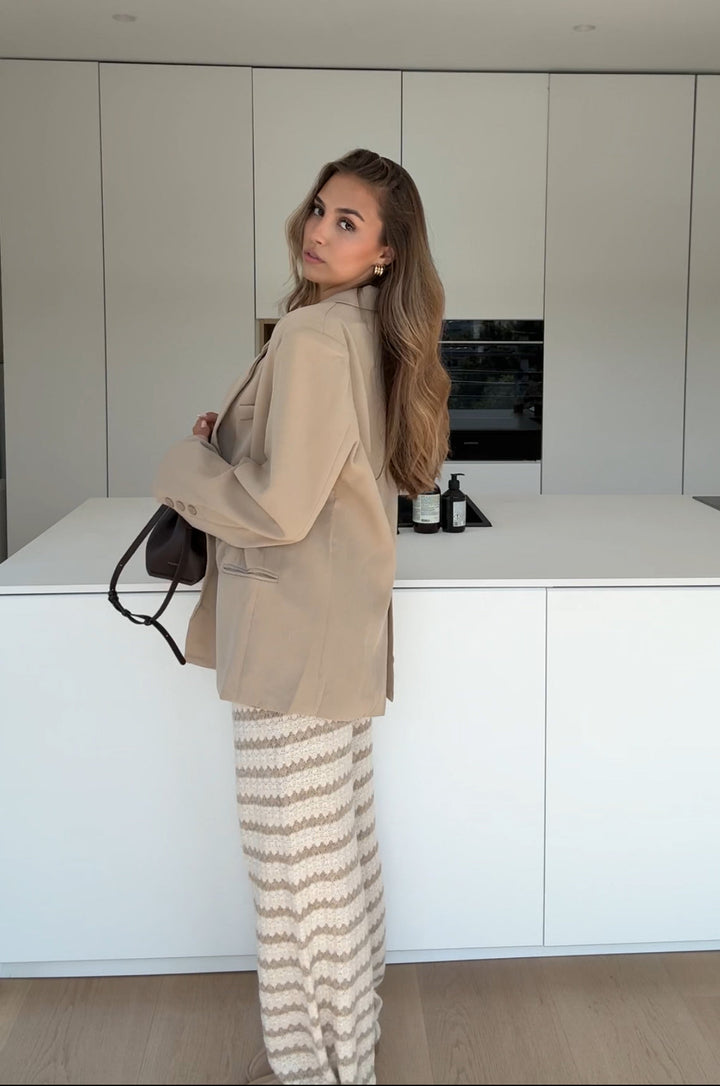 Light Beige Knit Pants